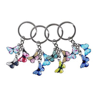 Sidiou Group Creative Colorful Metal Butterfly Pendant Keychain Fashion Simple Mini Keyring Jewelry For Women Girls Bag Wallet Car Charms