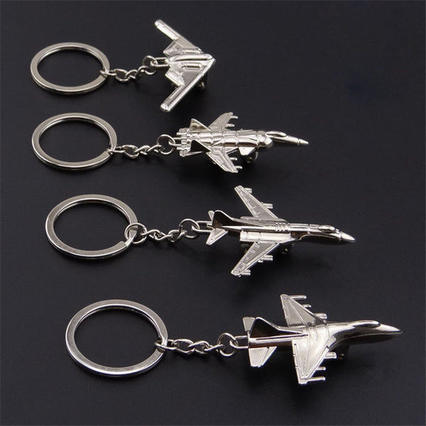 Sidiou Group Promotional New Creative Personalized Metal Naval Aircraft Fighter Model Aviation Keychain Airplane Key Ring For Backpack Pandent Gift