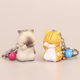 Sidiou Group Cute Shy Cat Keychain Chubby Kitten Keyring Trinket Bag Ornament Cartoon Car Key Chain Fashion Women Jewelry Accessories
