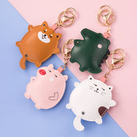 Sidiou Group Wholesale PU Leather Cartoon Animal Keychain Cute Dog Cat Pig Dinosaur Keyring Bag Car Pendant Women Couple Creative Gift