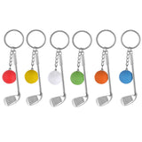 Sidiou Group Mini Golf Racket Ball Pendant Keychain Key Ring Creative Metal Key Clasps Split Keyring Sports Clubs Kid Christmas Gift