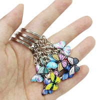 Sidiou Group Creative Colorful Metal Butterfly Pendant Keychain Fashion Simple Mini Keyring Jewelry For Women Girls Bag Wallet Car Charms