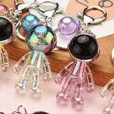 Sidiou Group Fashion Colorful Resin Acrylic 3D Astronaut Keychain Cute Transparent Robot Spaceman Keyring Ball Pendant Key Holder Gift