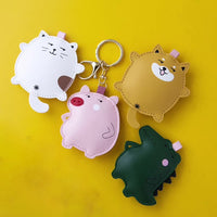Sidiou Group Wholesale PU Leather Cartoon Animal Keychain Cute Dog Cat Pig Dinosaur Keyring Bag Car Pendant Women Couple Creative Gift