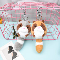 Sidiou Group New Cute Exquisite Stylish Popular 18cm Odd-tailed Bear Raccoon Doll Creative Plush Soothing Pendant Keychain Soft Gift