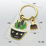 Sidiou Group Lovely Metal Cactus Pot Keychain Birthday Gift Succulent Plants Keyrings For Women Purse Decorative Pendant Accessories