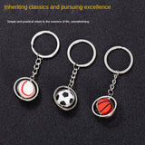 Sidiou Group 3D Rotating Mini Basketball Football Golf Rugby Pendant With Key Ring Men Metal Sports Keychain For Promotion Gift