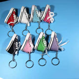 Sidiou Group Novelty Creative Simulation Miniature Canvas Shoes Keychain Color Sneaker DIY Key Ring Bag Jewelry Accessories Promotion Gift