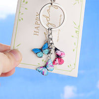 Sidiou Group Creative Colorful Metal Butterfly Pendant Keychain Fashion Simple Mini Keyring Jewelry For Women Girls Bag Wallet Car Charms