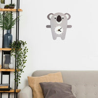 Sidiou Group Multi-purpose Nordic Cute Cartoon Animal Themed Wood Wall Clock Silent For Kids Bedroom Living Room Decoration Hanging Clocks