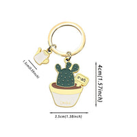 Sidiou Group Lovely Metal Cactus Pot Keychain Birthday Gift Succulent Plants Keyrings For Women Purse Decorative Pendant Accessories