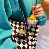 Sidiou Group Cute Cartoon Briquettes Doll Keychain Furball Plush Fluffy Key Ring For Women Men Bag Pendant Car Key Holder Toys Kids Gift