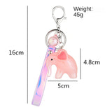 Sidiou Group Wholesale Acrylic Cute Cartoon Elephant Doll Magic Color Leather Rope Keychain Ladies Bag Pendant