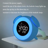 Cute Touch Sensing Digital Desk Alarm Clock Rechargeable LED Wake Up Lights Colorful Light Snooze Bedside Mute Multifunction Clocks