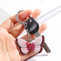 Sidiou Group High Quality Butterfly Key Chain Ring Crystal Rhinestone Butterfly Pendant Charm Jewelry Keychain Christmas Xmas Gift Keyring