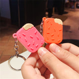 Sidiou Group New Personalized Cute Mini Cartoon Ice Cream Keychain Watermelon Strawberry Fruit Popsicle Summer PVC Bag Pendant Keyring