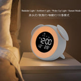 Cute Touch Sensing Digital Desk Alarm Clock Rechargeable LED Wake Up Lights Colorful Light Snooze Bedside Mute Multifunction Clocks