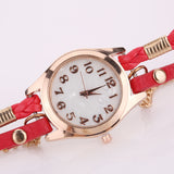 Sidiou Group Manufacturers Ladies PU Leather Strap Bracelet Winding Chain Bracelet Set Quartz WristWatch Fashion Women Vintage Watch