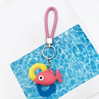 Sidiou Group New Creative Cartoon Soft Rubber Fish Keychain Goldfish Marine Life Keyring Pendant Cute bag Accessories For Women Kids