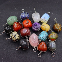 Sidiou Group Irregular Copper Wire Wrap Natural Stone Pendant Agate Quartz Crystal KeyChain Handbag Decor Backpack Keyring For Women Jewelry