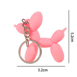 Sidiou Group Cartoon Balloon Dog Keychain Colorful PVC Soft Rubber Dog Keychains For Women Key Chain Men Car Key Ring Bag Trinket Jewelry