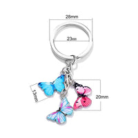 Sidiou Group Creative Colorful Metal Butterfly Pendant Keychain Fashion Simple Mini Keyring Jewelry For Women Girls Bag Wallet Car Charms