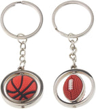 Sidiou Group 3D Rotating Mini Basketball Football Golf Rugby Pendant With Key Ring Men Metal Sports Keychain For Promotion Gift