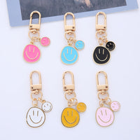 Sidiou Group Color Irregular Smiley Face Keychain Metal Key Ring For Women Men Gift Fashion Cute Bag Airpod Box Car Accessories Jewelry Pendant