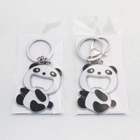 Sidiou Group Wholesale High Quality Zinc Alloy Panda Shape Beer Bottle Opener Keychain Portable Cute Mini Cartoon Animals Backpack Key Ring Gifts