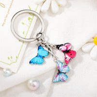 Sidiou Group Creative Colorful Metal Butterfly Pendant Keychain Fashion Simple Mini Keyring Jewelry For Women Girls Bag Wallet Car Charms