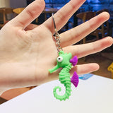 Sidiou Group Creative Silicone Cute PVC Simulation Marine Life Fish Octopus Cuttlefish Seahorse Keychain Pendant Bag Accessories For Kids Gift