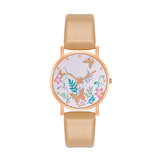 Sidiou Group Hot Sale Ladies Watches Leather Strap Butterfly Printed Gold Plated Female Student Watch Fashion Simple Fine Quartz Watch
