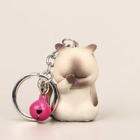 Sidiou Group Cute Shy Cat Keychain Chubby Kitten Keyring Trinket Bag Ornament Cartoon Car Key Chain Fashion Women Jewelry Accessories