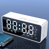 Mini Mirror Bluetooth Speaker Clocks LED Digital Electronic FM Radio Desktop Clocks USB Table Decor Watch Snooze Function Smart Alarm Clock