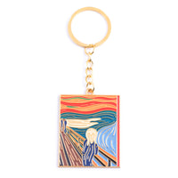 Sidiou Group Van Gogh Art Enamel Keychain Classic Oil Painting Starry Sky Metal Pendant Key Chain For Artist Men Women Bag Keyholder Gift