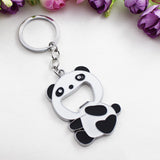 Sidiou Group Wholesale High Quality Zinc Alloy Panda Shape Beer Bottle Opener Keychain Portable Cute Mini Cartoon Animals Backpack Key Ring Gifts