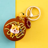 Sidiou Group Cute Sweet Donut Keychain For Keys Cat Rabbit Corgi Pet Key Chain Creative Backpack Car Pendant Accessories Keyring Gifts