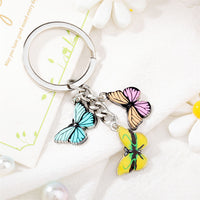 Sidiou Group Creative Colorful Metal Butterfly Pendant Keychain Fashion Simple Mini Keyring Jewelry For Women Girls Bag Wallet Car Charms