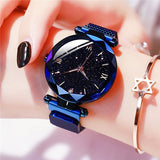 Sidiou Group Wholesale Women's Fashion Starry Sky Watches Magnet Buckle Mesh Belt Diamond Quartz Clock Luminous Dial Women Dress Watch