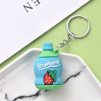 Sidiou Group New 3D PVC Soft Rubber Drink Bottle Hamburger Keychain Simulated Food Key Women Bag Accessories Gifts Pendant Creative Key Chain