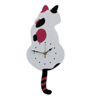 Sidiou Group Acrylic Wall Clock Cute Wagging Tail Cat Shaped Design Kids Bedroom Wall Decoration Unique Gift Creative Cartoon Mute DIY Wall