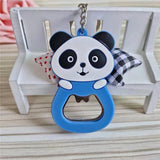 Sidiou Group Creative Cute PVC Soft Rubber Panda Key Chain Cartoon Silicone Beer Bottle Opener Keychain Wine Driver Key Ring