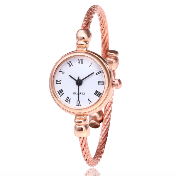 Sidiou Group Luxury Fashion Vintage Gold Watches Women Stainless Steel Wire Watchband Quartz Wrist Watch Unique Gifts Accessories Watch