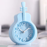 Sidiou Group Creative Cute Candy Color 3D Violin Shape Desktop Clocks For Kids Small Alarm Clock Bedside House Decoration Desk Clock
