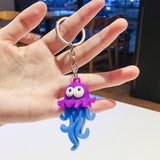 Sidiou Group Creative Silicone Cute PVC Simulation Marine Life Fish Octopus Cuttlefish Seahorse Keychain Pendant Bag Accessories For Kids Gift