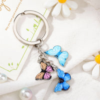 Sidiou Group Creative Colorful Metal Butterfly Pendant Keychain Fashion Simple Mini Keyring Jewelry For Women Girls Bag Wallet Car Charms