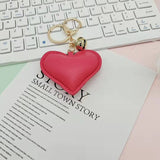 Sidiou Group Lovely Heart Shaped Keychain Black Red Peach Love Heart Exquisite PU Leather Key Chain Holder For Girls Birthday Jewelry Car Pendant