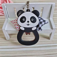 Sidiou Group Creative Cute PVC Soft Rubber Panda Key Chain Cartoon Silicone Beer Bottle Opener Keychain Wine Driver Key Ring