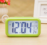 Sidiou Group LED Smart Light Digital Alarm Clock LCD Electronic Clock Mute Backlight Display Temperature & Calendar Snooze Function Clock