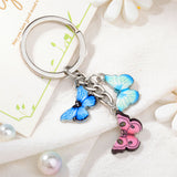 Sidiou Group Creative Colorful Metal Butterfly Pendant Keychain Fashion Simple Mini Keyring Jewelry For Women Girls Bag Wallet Car Charms